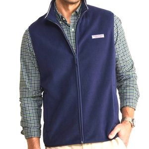 Vineyard Vines Navy Fleece Vest Men's L